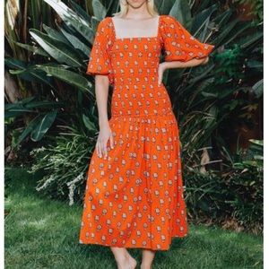 NWT Rhode Harper Dress- Red&Black Flower size S